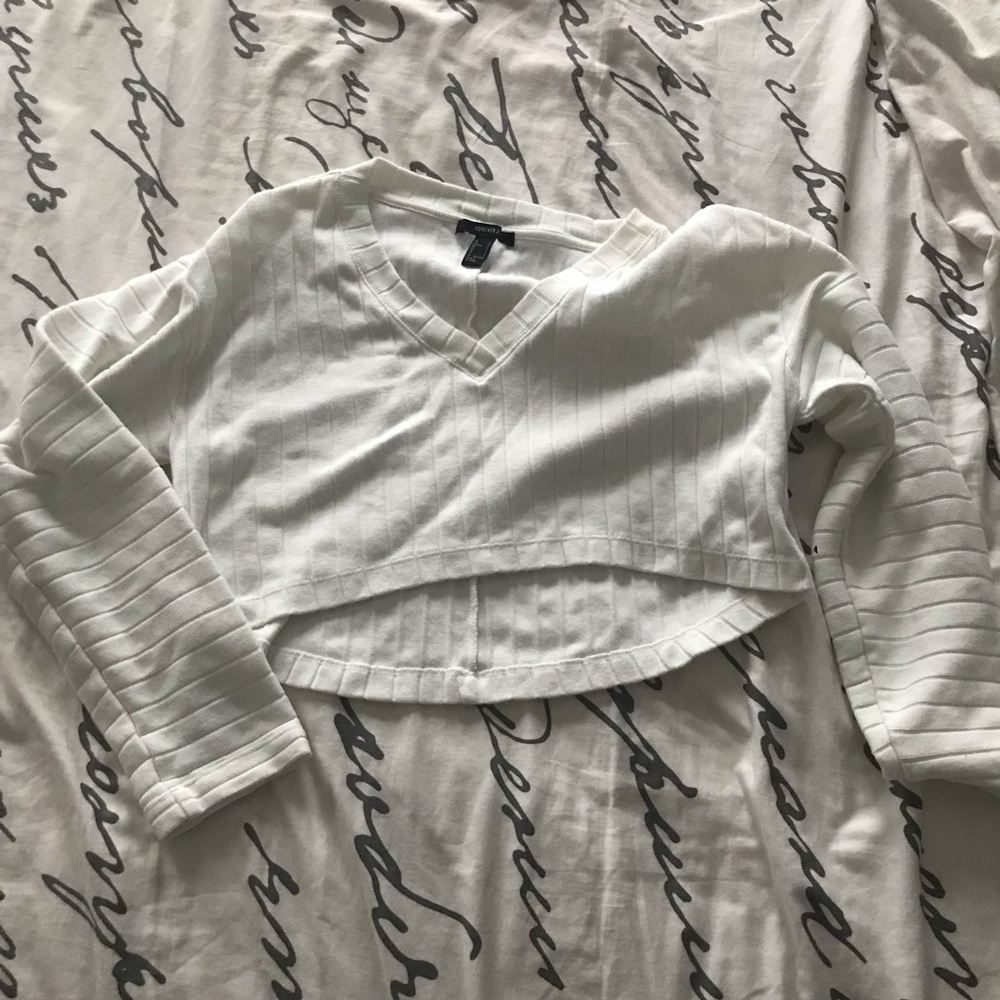 Cropped White Sweater